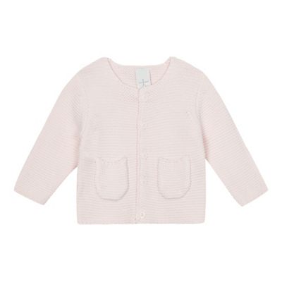 Baby girls' light pink knitted cardigan